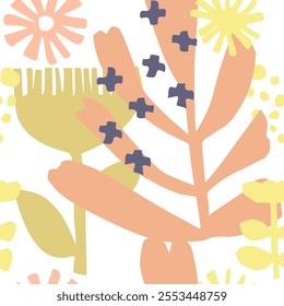 Seamless pattern animals, insects, flowers. Template for printing, screensavers; pattern for textiles, cover, banner template in social networks.