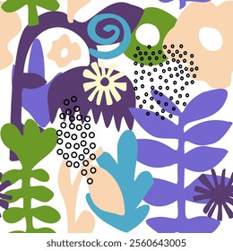 Seamless pattern animals, insects, flowers. Template for printing, screensavers; pattern for textiles, cover, banner template in social networks.