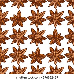 Seamless pattern with anise, vector illustration