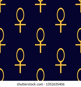 Seamless pattern with Ankh. Simple vector illustration.
