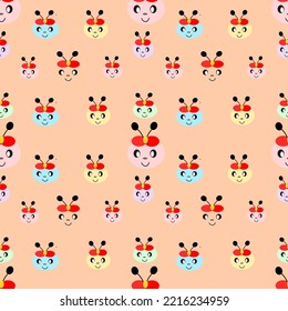 seamless pattern is ant on orange background that design for print and gift warp