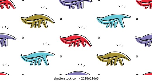 Seamless pattern with Anteaters. isolated on white background