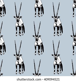 Seamless Pattern With Antelope