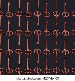 Seamless pattern with antique keys
