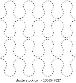 Seamless pattern ants path. Black lines of worker ants isolated on white background. Vector illustration