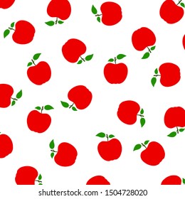 Seamless pattern with apple. Fashion design. Food print for tablecloth, curtain or dishcloth. Fruits sketch background – stock vector