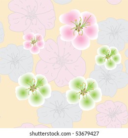 Seamless pattern with apple flowers