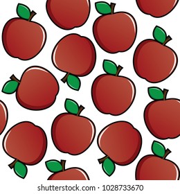 Seamless pattern apple fruit vector design