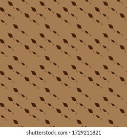 Seamless pattern with Apple leaves on a brown background.