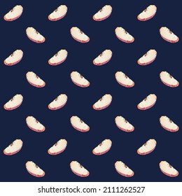 Seamless pattern of apple in low poly style. Repeating background vector for summer fabric, decoration, backdrop, textile, wallpaper and fashion design
