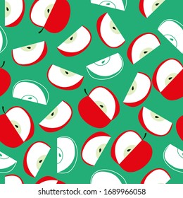 Seamless pattern with apple slices