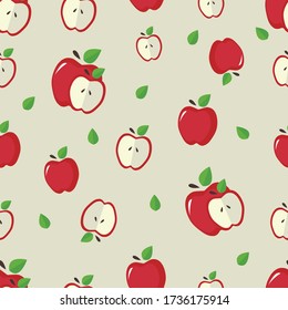 Seamless pattern of apple. Summer and tropical. Collection Vector texture illustration. Flat design background. Colorful wallpaper vector. Good for printing