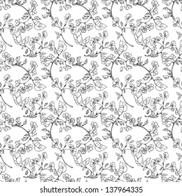 seamless pattern apple tree branch