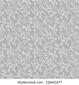 Seamless pattern with apple tree flowers. Abstract floral background. Vector illustration