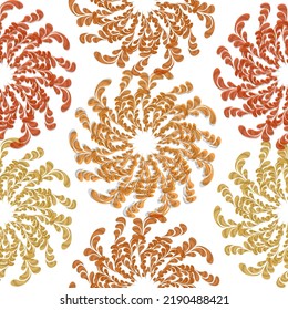Seamless Pattern with Apple Tree Flowers. Hand Painted Background.  Hand drawn overlapping background, texture with decor elements, shapes. 