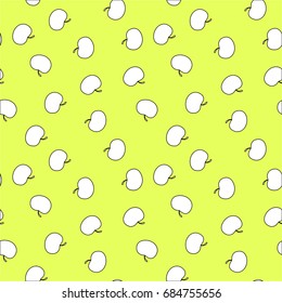 Seamless pattern apple with yellow background