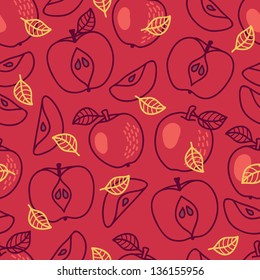 Seamless pattern with apples