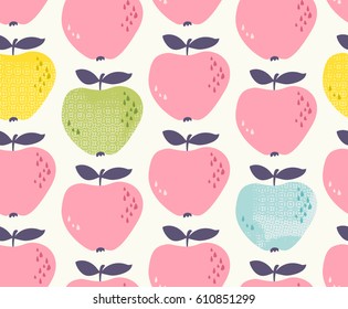 Seamless Pattern With Apples