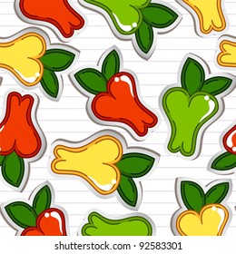 Seamless pattern with apples