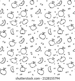 Seamless pattern with apples. fruit pattern. apple on white background. food seamless pattern. vector illustration