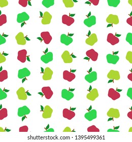 Seamless pattern with apples. Fruit colorful vector.