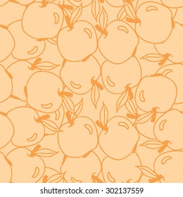 Seamless pattern with apples. Hand drawing vector illustration