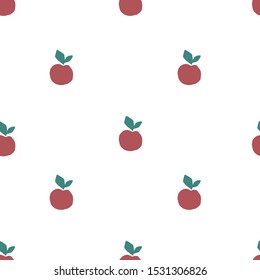 Seamless pattern with apples. Hand drawn vector illustration in paper cut style for packaging, textile, menu design