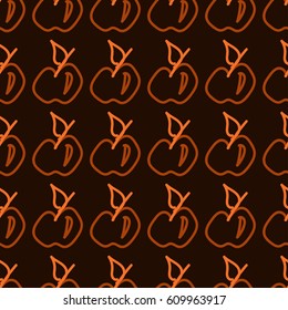 seamless pattern of apples, hand-painted