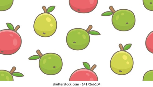Seamless pattern with apples. isolated on white background