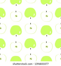 Seamless pattern with apples. Minimalism flat design. 