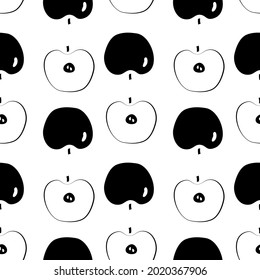 Seamless pattern with apples. Minimalism flat design. 