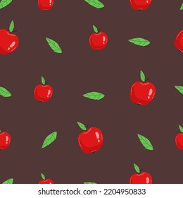 Seamless pattern with apples motif can be used in textiles, for book design, website background