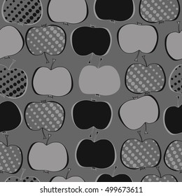 Seamless  pattern with apples motif,halftone.