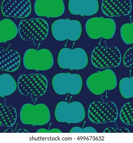 Seamless  pattern with apples motif,halftone.