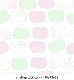 Seamless  pattern with apples motif,halftone.