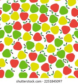 Patrón sin soldadura con manzanas sobre fondo blanco