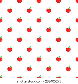 Seamless pattern with apples on a white background. Vector illustration