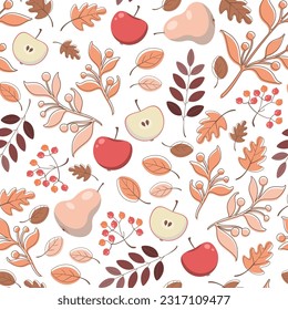 seamless pattern with apples and pears