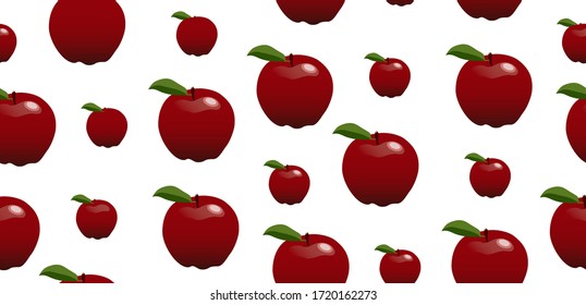 
Seamless pattern with apples. Red boots, on green background. Vector illustration. Theme for the kitchen and different wrappers.