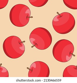 
Seamless pattern with apples. Red, juicy, fruit. For fashion and packaging design