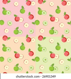 Seamless pattern with apples. Simply change