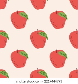 Seamless Pattern with Apples. The Thanksgiving Day collection. Flat vector illustration