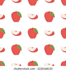 Seamless Pattern with Apples. The Thanksgiving Day collection. Flat vector illustration