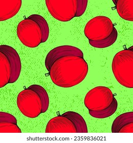 Seamless pattern with apples. Trendy hand drawn print. Modern abstract design for paper, cover, fabric, interior decor and other users.