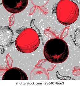 Seamless pattern with apples. Trendy hand drawn print. Modern abstract design for paper, cover, fabric, interior decor and other users.