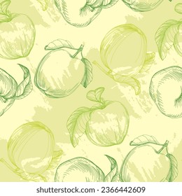 Seamless pattern with apples. Trendy hand drawn print. Modern abstract design for paper, cover, fabric, interior decor and other users.