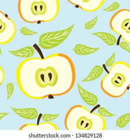 Seamless pattern with apples in vector format