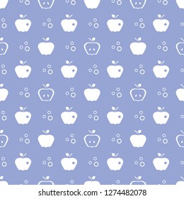 Seamless pattern with apples. Vector illustration with apple and leaf. Fruit background. Design for poster, textile, greeting card.