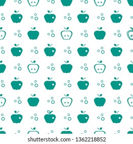 Seamless pattern with apples. Vector illustration with apple and leaf. Fruit background. Design for poster, textile, greeting card.