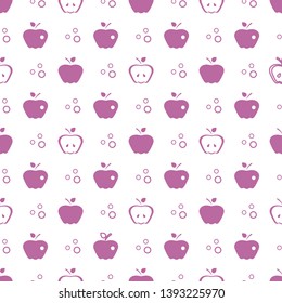 Seamless pattern with apples. Vector illustration with apple and leaf. Fruit background. Design for poster, textile, greeting card.